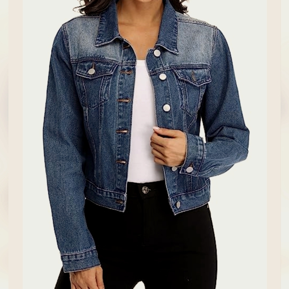 Club Monaco Fitted Dark Wash Denim Jacket